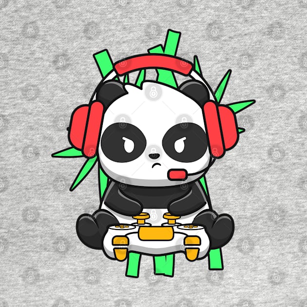 Cute Gaming Panda rolling Panda Pandemic by Caskara